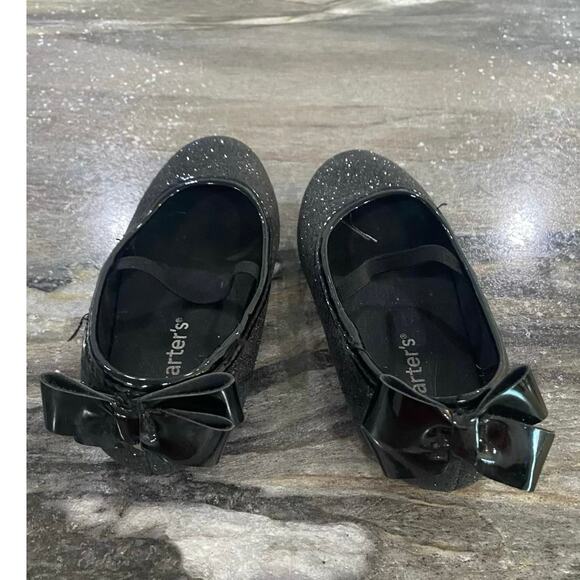 Carters Black Glitter Slip ons - Picture 1 of 2